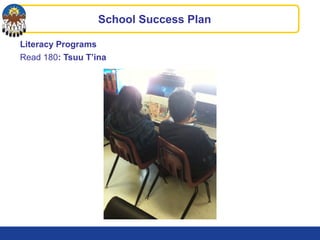 Literacy Programs
Read 180: Tsuu T’ina
School Success Plan
 
