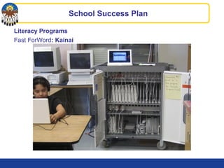 Literacy Programs
Fast ForWord: Kainai
School Success Plan
 