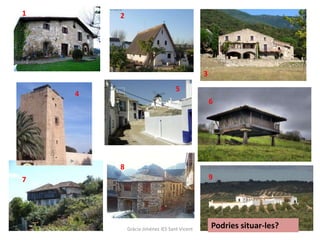 1       2




                                             3
                                  5
    4
                                                 6




        8
7                                                9




            Gràcia Jiménez IES Sant Vicent       Podries situar-les?
 