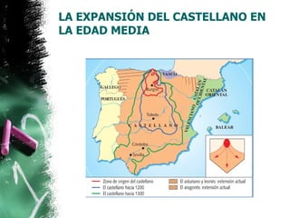 LA EXPANSIÓN DEL CASTELLANO EN
LA EDAD MEDIA
 