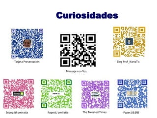 Curiosidades
Tarjeta Presentación
Scoop.it! omiratia Paper.Li omiratia
Blog Prof_NanoTic
Mensaje con Voz
The Tweeted Times Paper.UE@D
 