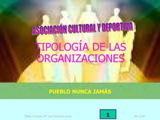 TIPOLOGÍA DE LAS ORGANIZACIONES PUEBLO NUNCA JAMÁS ASOCIACIÓN CULTURAL Y DEPORTIVA 