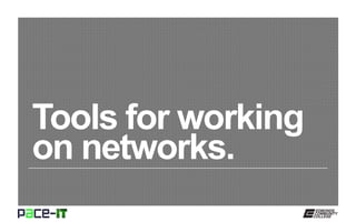 Tools for working
on networks.
 