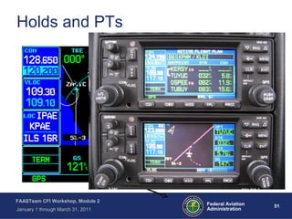 51 51Federal Aviation
Administration
FAASTeam CFI Workshop, Module 2
January 1 through March 31, 2011
Holds and PTs
 