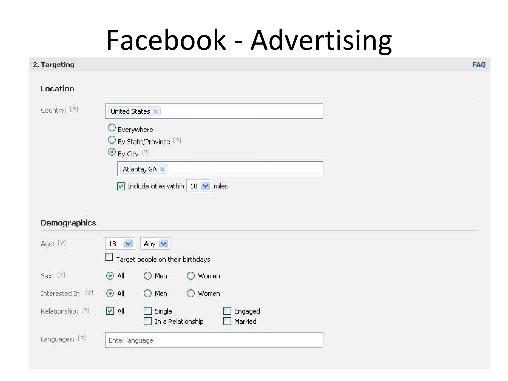 Facebook - Advertising 