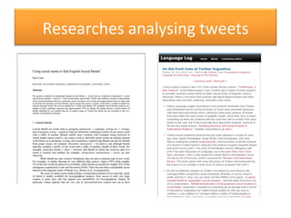 Researches	
  analysing	
  tweets	
  
 
