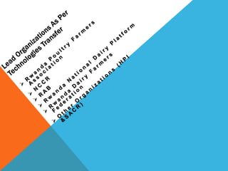 Technology transfer process for Rwandan Cooperatives