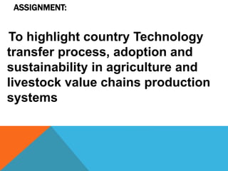 Technology transfer process for Rwandan Cooperatives