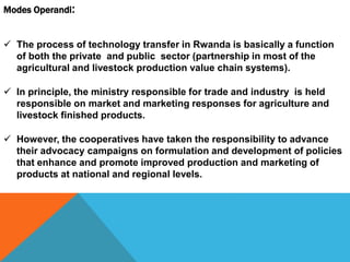 Technology transfer process for Rwandan Cooperatives