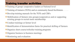 Modalities of cascading training in livestock technologies to farmers in Uganda 