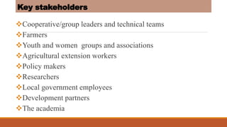 Modalities of cascading training in livestock technologies to farmers in Uganda 