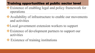 Modalities of cascading training in livestock technologies to farmers in Uganda 