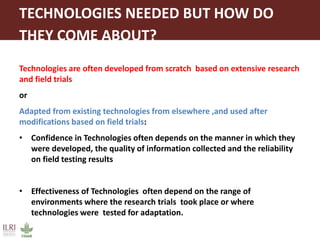 Proven dairy technologies for smallholder and medium scale market-oriented dairy systems