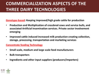 Proven dairy technologies for smallholder and medium scale market-oriented dairy systems