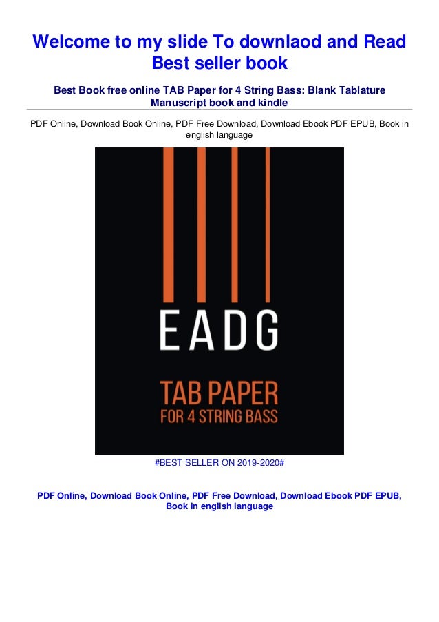 TAB Paper for 4 String Bass Blank Tablature Manuscript ((Download))^^