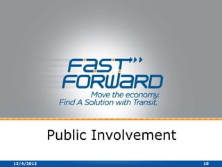 Public Involvement
12/4/2012                        10
 