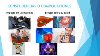CONSECUENCIAS O COMPLICACIONES
Impacto en la seguridad Efectos sobre tu salud
 
