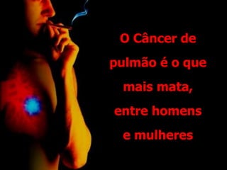 O Câncer de
pulmão é o que
mais mata,
entre homens
e mulheres
 