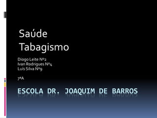 Escola Dr. Joaquim de Barros Saúde Tabagismo Diogo Leite Nº2 Ivan Rodrigues Nº4 Luís Silva Nº9 7ªA 