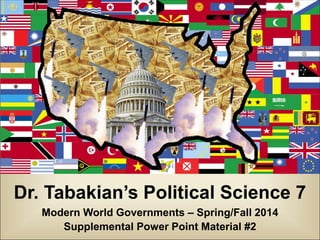 Dr. Tabakian’s Political Science 7
Modern World Governments – Spring/Fall 2014
Supplemental Power Point Material #2

 