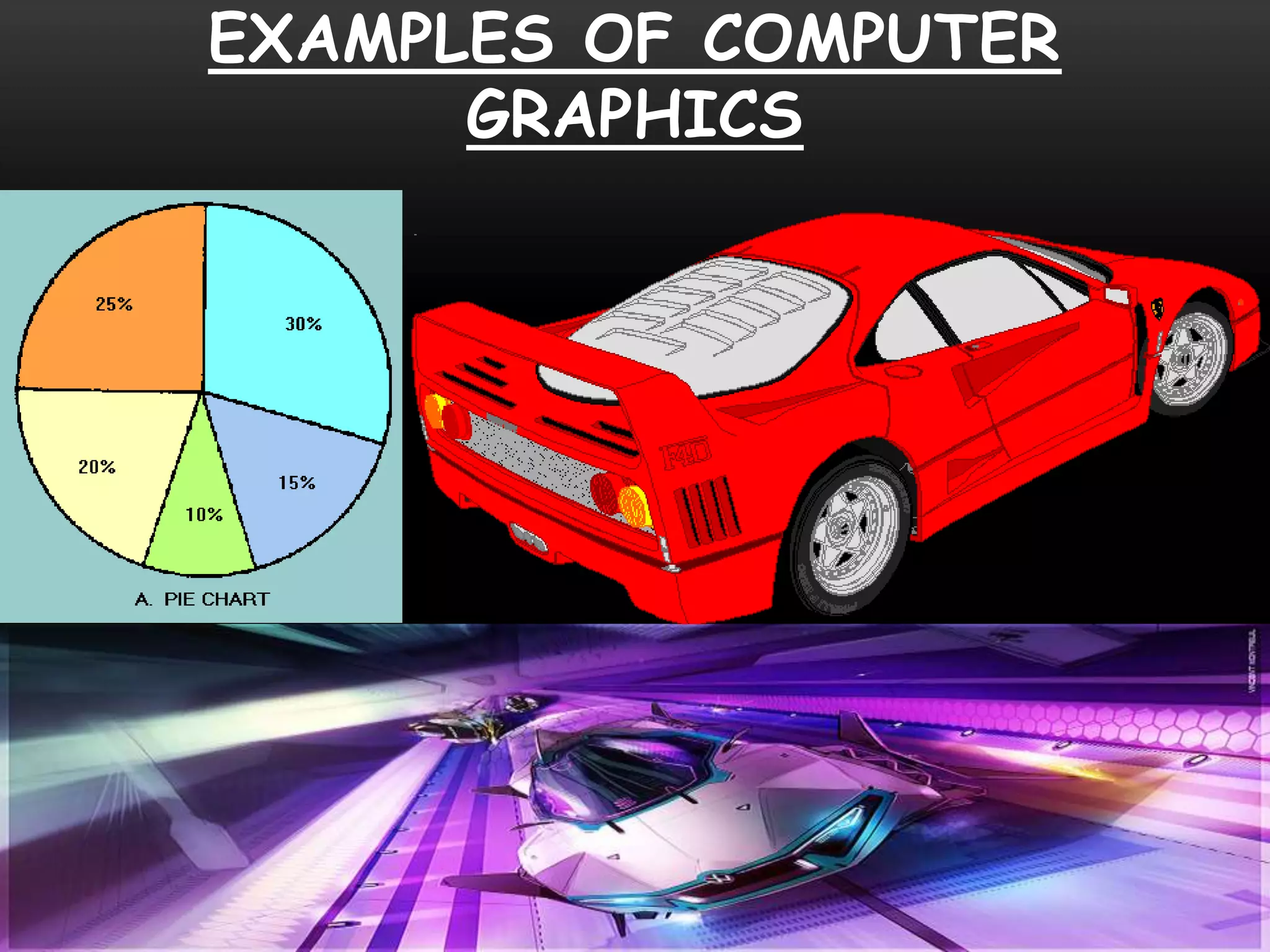 EXAMPLES OF COMPUTER
GRAPHICS
 