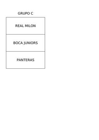 GRUPO C


 REAL MILON




BOCA JUNIORS




 PANTERAS
 