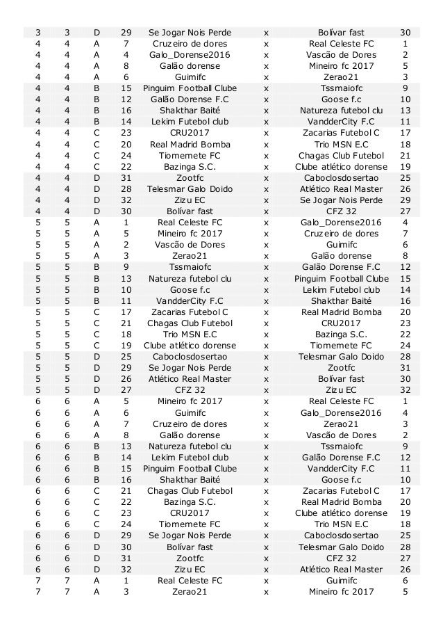 Dores Cartola League Tabela Liga Principal