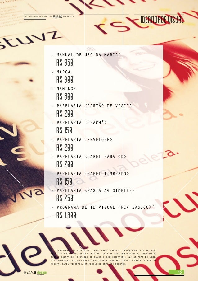 tabela valores freela 2013 quanto cobrar por um flyer
