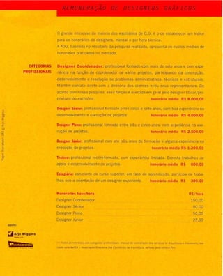 Tabela ADG - Honorários e remuneração