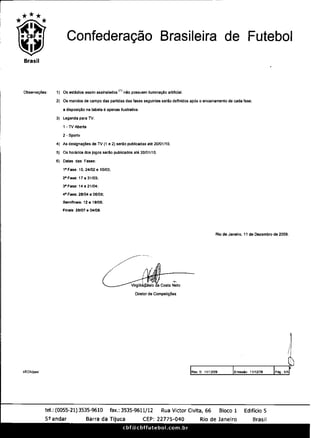 Tabela Copa Do Brasil 2010 Cbf | PDF