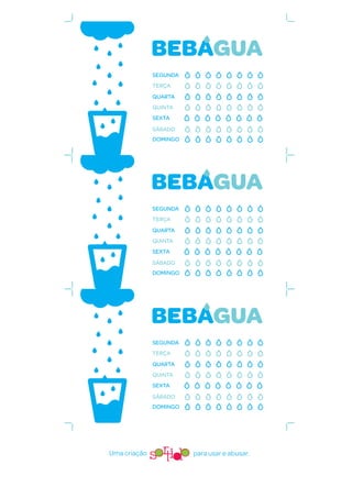 Tabela para Controle de Aguá para imprimir 