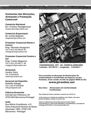 Tabela de preços jsl   material eléctrico  2015 - 2016