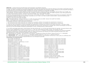 Tabela de remuneração