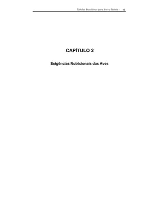 Tabelas Brasileiras para Aves e Suínos -   73




        CAPÍTULO 2

Exigências Nutricionais das Aves
 