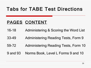 Tabe level l training ppt (fy11 final)[1] | PPT