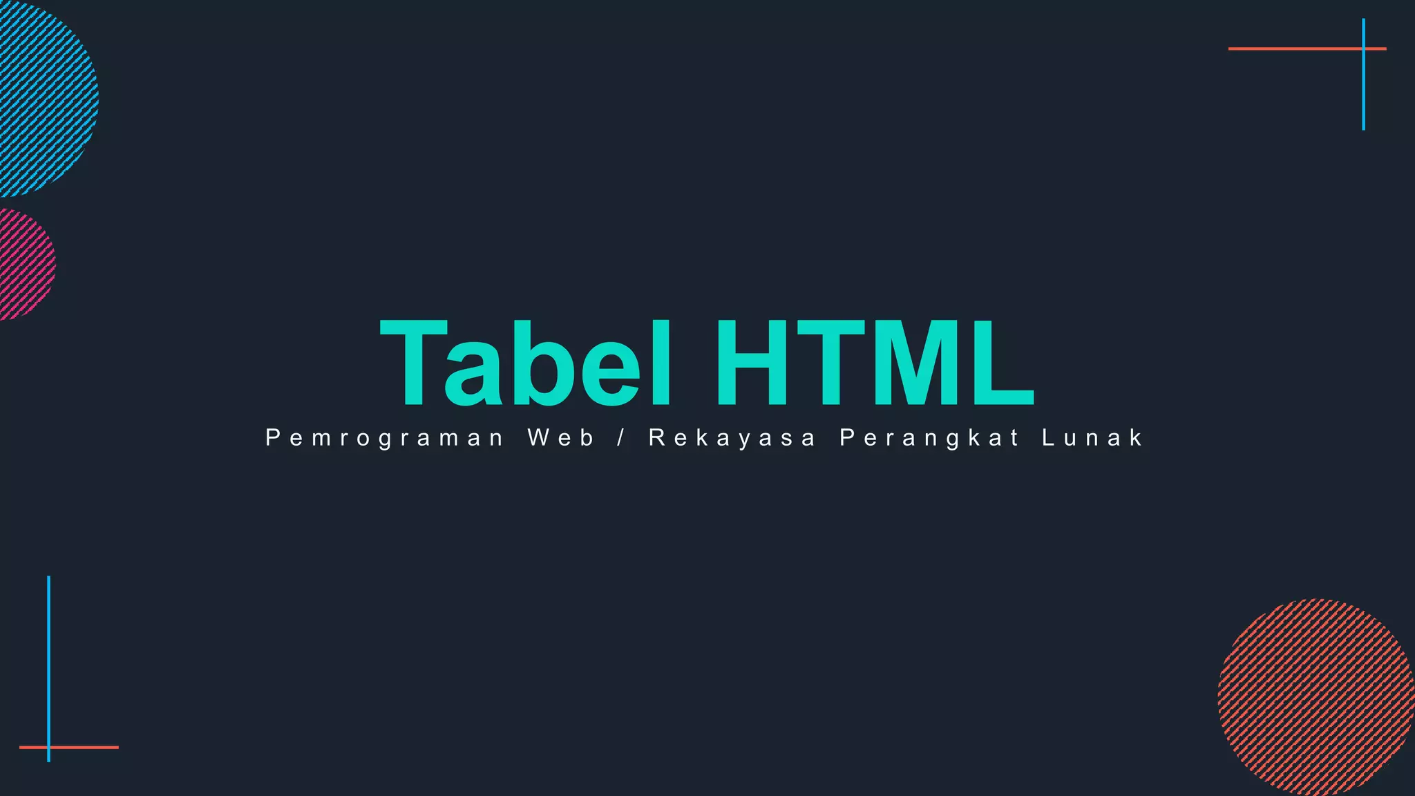Tabel HTML | PPT