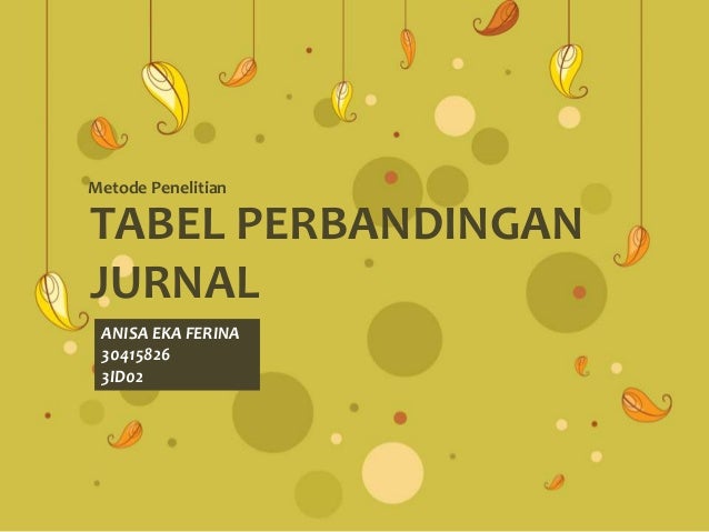 Tabel Perbandingan Jurnals