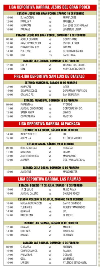 Calendario del fútbol barrial