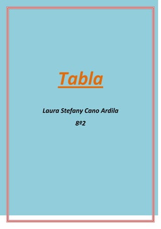 Tabla
Laura Stefany Cano Ardila
8º2
 