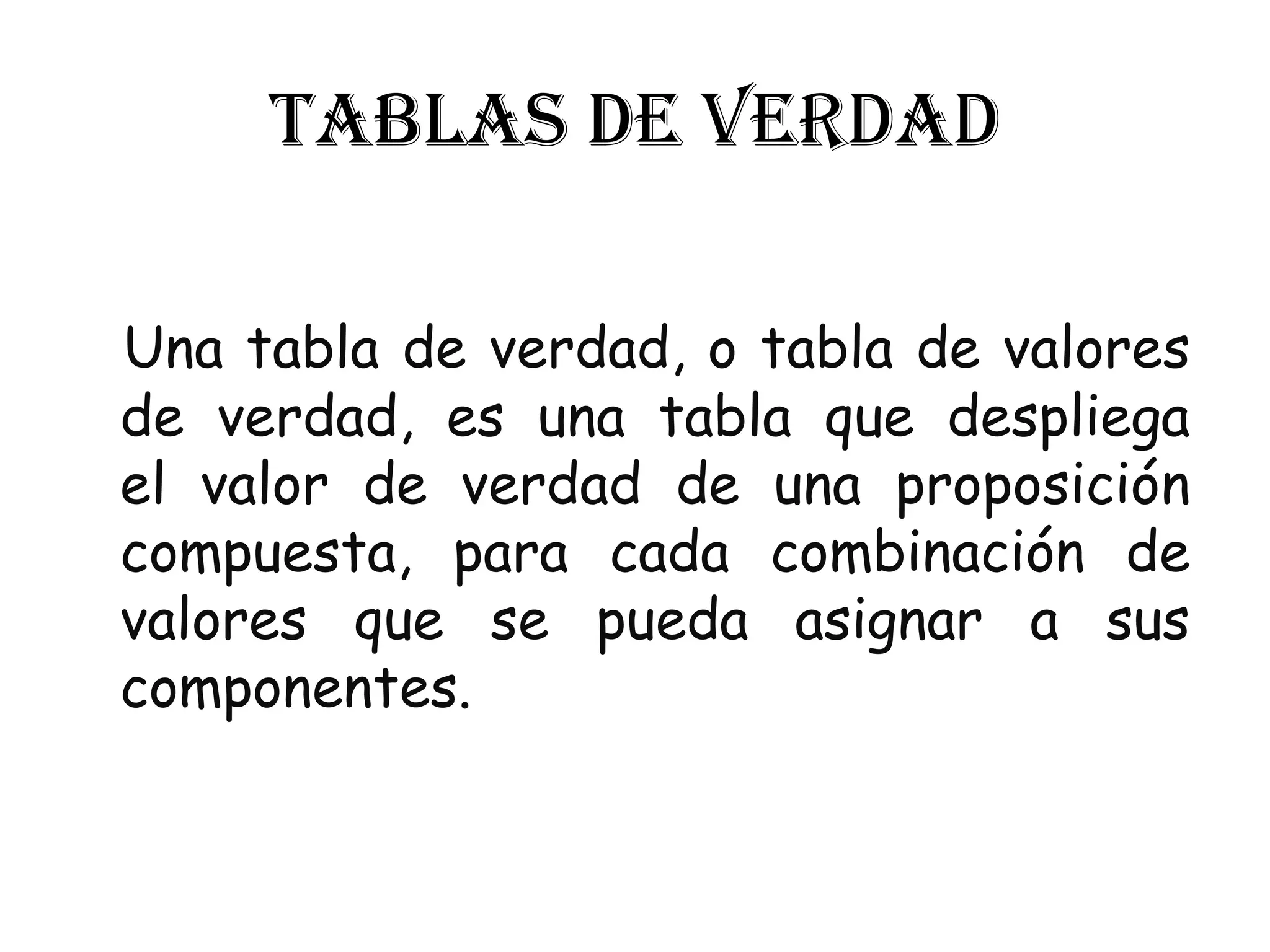 Tabla de verdad