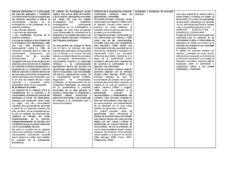 básicas pertinentes, a continuación
las ciencias aplicadas, y finalmente
un prácticumen el que se supone que
los alumnos aprenden a aplicar el
conocimiento basado en la
investigación a los problemas de la
práctica cotidiana.
• Las ciencias básicas
• Las ciencias aplicadas
• Las habilidades técnicas de la
práctica cotidiana.
Los que se dedican a la profesión de
la enseñanza han manifestado, cada
vez con más insistencia, su
preocupación sobre la falta de
conexión existente entre la idea de
conocimiento profesional que
prevalece en las escuelas
profesionales y aquellas
competencias que se les exigen a los
prácticos en el terreno de la realidad.
Un eminente profesor de ingeniería, a
propósito de un comentario sobre la
falta de atención al diseño técnico en
las escuelas superiores de ingeniería,
observaba hace casiveinte años que
si el arte del diseño técnico fuese
conocido y constante podría
enseñarse; pero no es constante.
El problema al revés
La cuestión de la relación entre la
competencia en la práctica y el
conocimiento profesional precisa ser
planteada al revés. No deberíamos
empezar por preguntar cómo hacer
un mejor uso del conocimiento
científico sino qué podemos aprender
a partir de un detenido examen del
arte, es decir, de la competencia por
la que en realidad las prácticas son
capaces de manejar las zonas
indeterminadas de la práctica,
independientemente de aquella otra
competencia que se puede relacionar
con la racionalidad técnica.
No sólo la cuestión de la relación
entre una práctica competente y el
conocimiento profesional necesita
que le demos la vuelta, sino también
la cuestión de la preparación
profesional.
El método de investigación acción
implica una nueva visión del hombre
y de la ciencia, representa un proceso
por medio del cual los sujetos
investigados son auténticos
investigadores participando
activamente en la problemática a
investigar, en este caso se planteo
como desarrollar el contenido de la
asignatura Tecnología Educativa con
base al Modelo Educativo Integrativo
del Programa postgrado.
En ese sentido se conjuga el Hacer
con el Ser y el Conocer de cada
participante para tener consecuencia
con el Pensar y el Actuar, de esta
manera se desarrollaron los procesos
de vinculación teoría-práctica, el
conocimiento práctico, la capacidad
reflexiva y la autoevaluación
permanente dentro del proceso de
aprendizaje, ejecutando trabajos que
dieron respuestas a las necesidades
del entorno, aplicando los pasos de
la investigación acción: análisis-
diagnóstico de necesidades-
problemas, la jerarquización de los
problemas detectados, la selección
de la problemática a estudiar,
enunciado de la idea general, la
acción a desarrollar, la evaluación y
reflexión, diseño, producción y
aplicación del trabajo y las evidencias
de impacto a la comunidad intra y
extra universitaria.
reflexión de la experiencia: conexión,
continuidad, contexto, retos de
aprendizaje y andamiaje.
*El primer principio, conexión, ya era
mencionado por Sigmon (1990) como
la relación circular entre teoría y
práctica, en otras palabras, la
conexión entre lo que se aprende en
el salón y en la comunidad.
*El segundo principio, continuidad, ya
era mencionado por Dew ey (1938)
como una de las características
cruciales para que una experiencia
sea educativa. Debe existir una
continuidad entre las experiencias de
servicio de semestre a semestre, la
continuidad entre los procesos
reflexivos que deben realizarse a lo
largo de la experiencia: antes,
durante y después de la experiencia
de servicio, la continuidad en la
atención a la comunidad.
*El tercer principio, contexto, está en
estrecha relación con el enfoque
situado (Díaz Barriga, 2006) cuya
principal premisa es que “el
conocimiento es situado, es en parte
producto de la actividad, contexto y la
cultura en la cual se genera y se
utiliza” (Brow n, Collins y Duguid,
1989, p.32). La reflexión y el
aprendizaje incluyen el
reconocimiento y entendimiento del
contexto. Este principio combate la
idea del conocimiento como algo que
es autosuficiente, con independencia
de la situación en la cual cobra
sentido, es generado y utilizado.
*El cuarto principio, retos de
aprendizaje, hace referencia al
manejo de experiencias e información
que reten la manera en como se cree
deben ser las cosas y lleven al
aprendizaje de nuevas maneras de
ver el mundo, de ver la profesión, de
ver la responsabilidad social, nuevas
maneras de incluirse como persona
moral, política y social en el mundo
(Díaz Barriga, 2006, Freire, 2001,
Prilleltensky, 2000).
problemas y momentos de actividad
práctica. Una nueva cultura de la relación entre lo
público estatal y lo público «no estatal» (el
tercer sector). Por un lado, lasorganizaciones
sociales deben replantearse sus relaciones
con las Administraciones Públicas haciendo
valer su importante significación social.
ANIMACIÓN SOCIOCULTURAL Y
DESARROLLO COMUNITARIO
el papel de la Animación Sociocultural como
instrumento para el desarrollo de las
comunidades no debe –al menos desde una
perspectiva de cambio que rompa con la
pasividad que caracteriza a las consumistas
sociedades industriales
El redefinir los procesos culturales con
objetivos y estrategias de amplio alcance,
además de ser congruente con la filosofía de
la Animación Sociocultural y los procesos de
Desarrollo Comunitario, exige una reflexión
actualizada sobre la planificación o
programación cultural, y sus diversas
posibilidades y limitaciones.
 