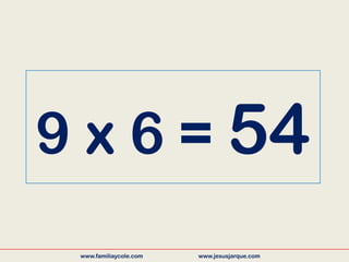 9 x 6 = 54
www.familiaycole.com www.jesusjarque.com
 