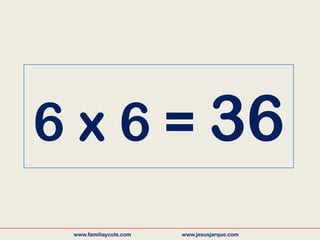 6 x 6 = 36
www.familiaycole.com www.jesusjarque.com
 