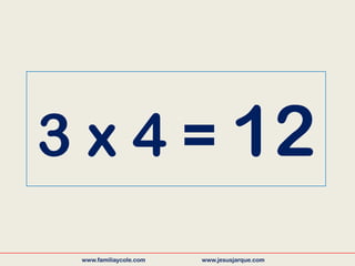 3 x 4 = 12
www.familiaycole.com www.jesusjarque.com
 