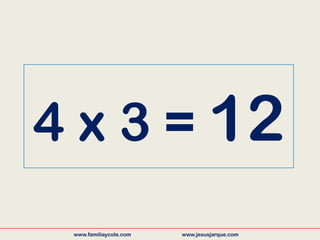 4 x 3 = 12
www.familiaycole.com www.jesusjarque.com
 
