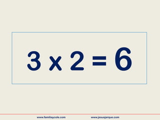 3 x 2 = 6
www.familiaycole.com www.jesusjarque.com
 