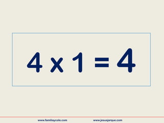 4 x 1 = 4
www.familiaycole.com www.jesusjarque.com
 