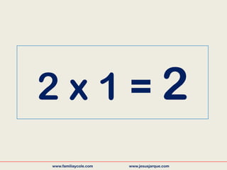 2 x 1 = 2
www.familiaycole.com www.jesusjarque.com
 