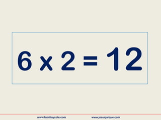 6 x 2 = 12
www.familiaycole.com www.jesusjarque.com
 