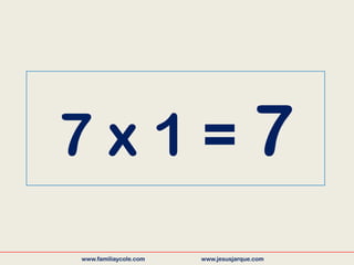 7 x 1 = 7
www.familiaycole.com www.jesusjarque.com
 